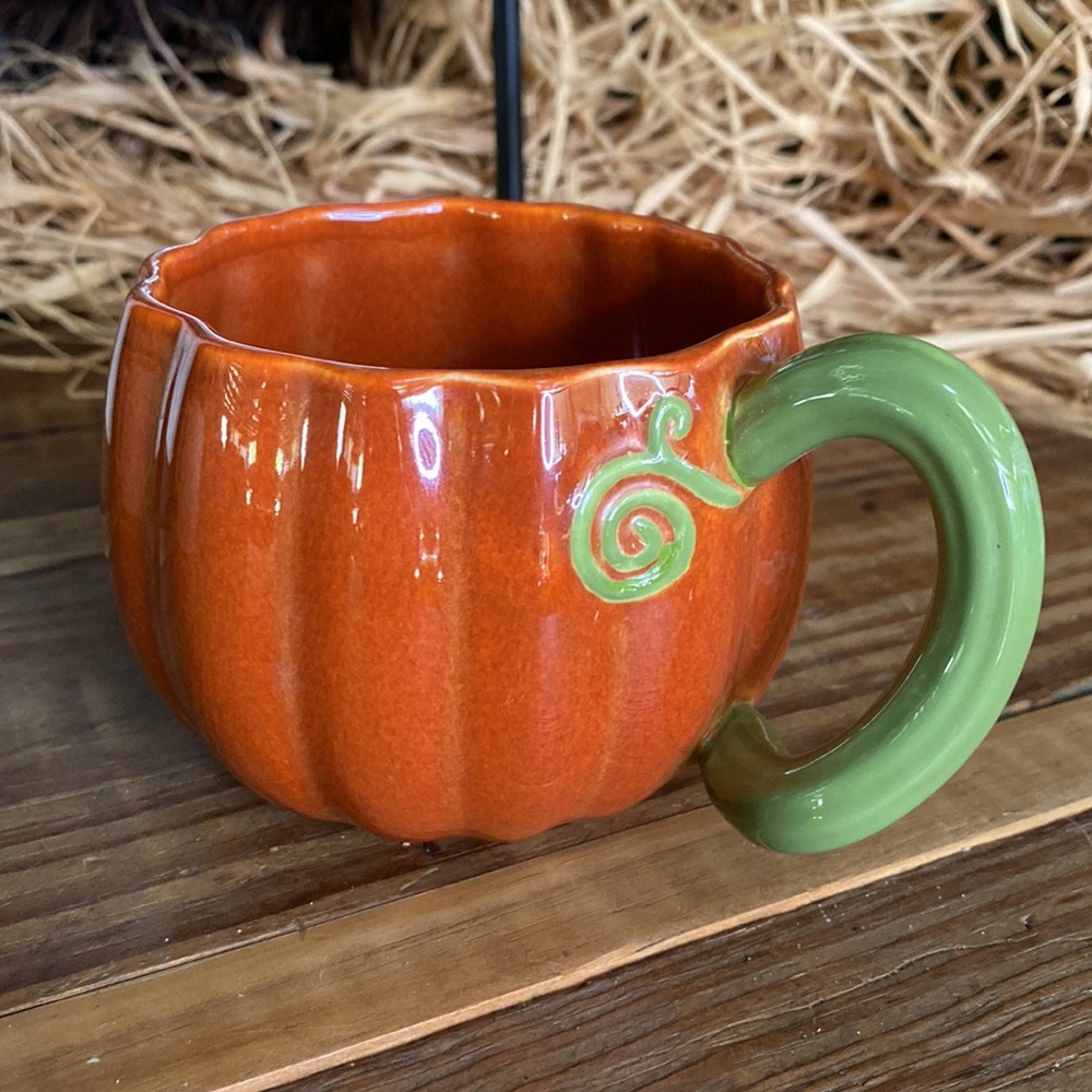 Starbucks Retired Pumpkin Mug Vine Handle Cup for Halloween 2007